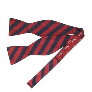 Chaps Repp Stripe Bow Tie Silk Red Blue White Men's OS Adjustable